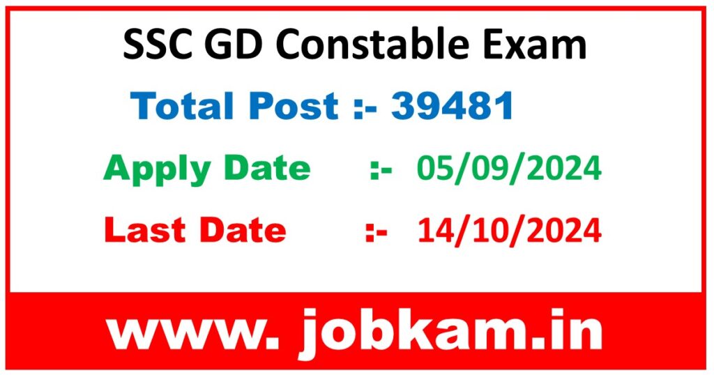 SSC GD Constable 2024 Apply Online Form Job Kam